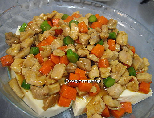 雞粒扒豆腐